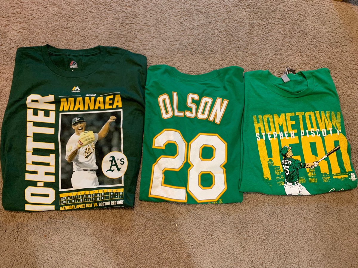 JustinJabs's tweet image. Each year on our birthday the team gives us a gift certificate to the Fanatics store. I finally spent mine yesterday on some new t-shirts. #Manaea #Olson #Piscotty