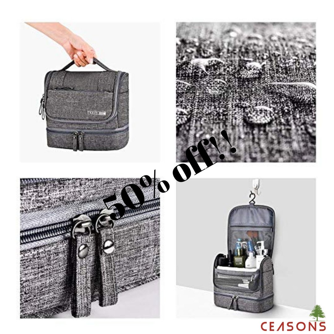 ceasonshk's tweet photo. Get Extra 50% off on Ceasons #ToiletryBag with Hook and Handle #Waterproof #Cosmetic Bag Dopp Kit for #Men or #Women. Hurry limited units left!! 
Shop now at : https://t.co/g3PEuZVnnj https://t.co/qiLfEx0XWf
