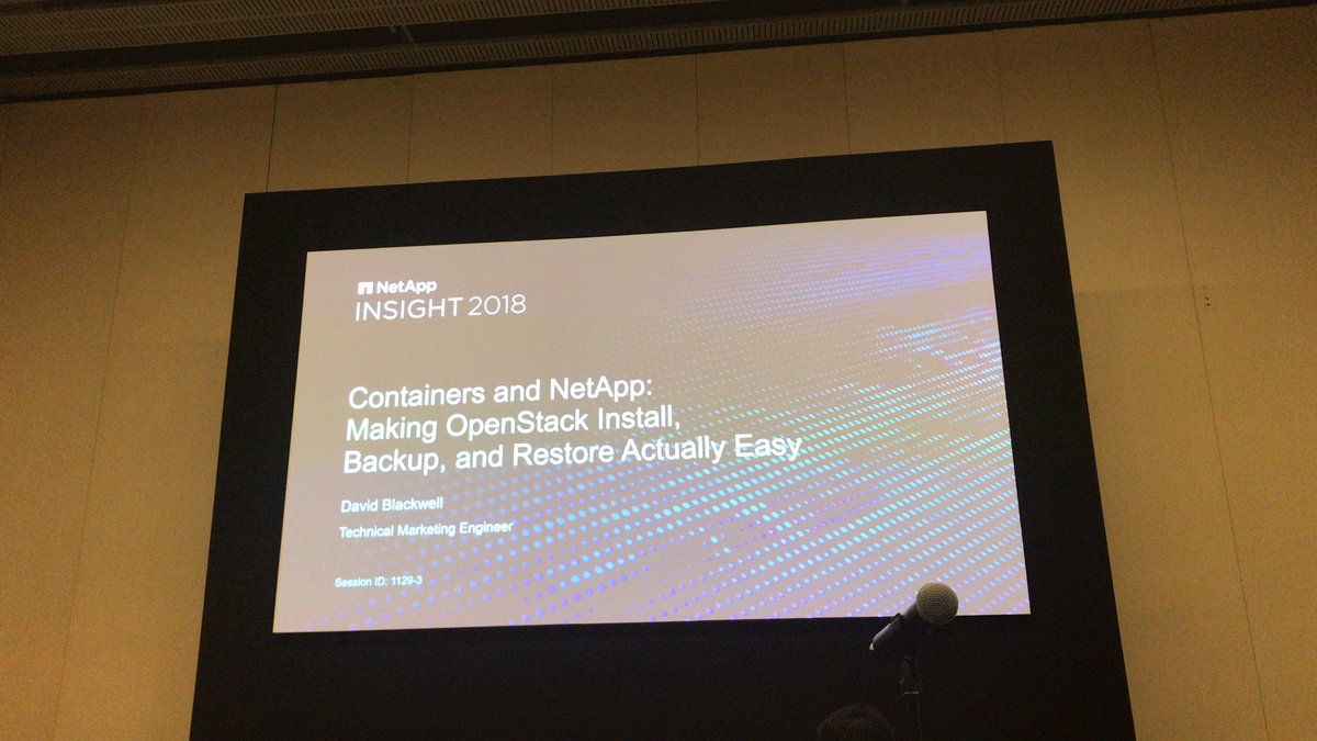 Prad0272's tweet photo. NetApp OpenStack session #NetAppInsight2018 packed house https://t.co/b3Uy5V5qrL
