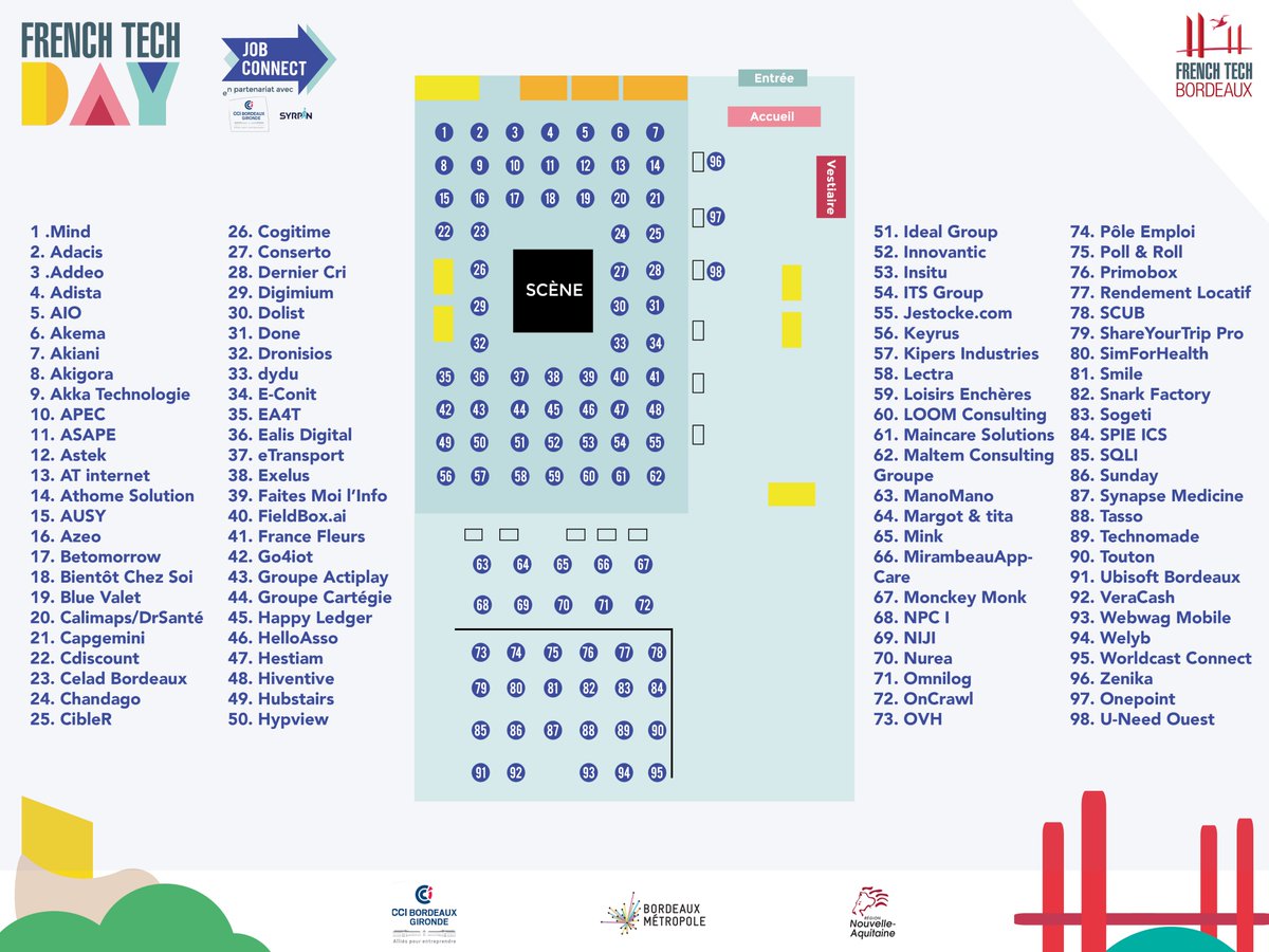 J-1 ⏰ La liste des (presque) 100 entreprises qui recruteront demain dès 14h à la <a href="/CCIBdxGironde/">CCI Bordeaux Gironde</a> (entrée Place Jean Jaurès) pour le #FTDAY 🙌🏽
✏️ Inscriptions &gt; bit.ly/FTDay2018