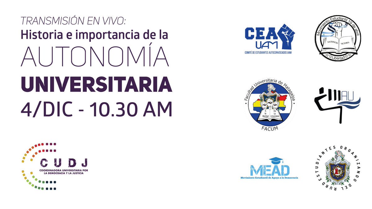 CudjNicaragua's tweet photo. Como universitarios estamos convencidos que hay una apuesta más grande que sacar una dicatura; es el desarrollo social y la restitución de derechos, esto nos impulsa, el motor del que hacer universitario.
Link: https://t.co/9CS0kz2x1g
#SOSUNA #SOSUPOLI #SOSUCA #SOSUNI #SOSUNAN https://t.co/p239VF4Yjr