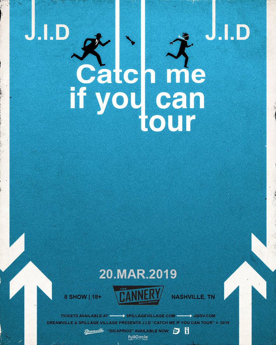 Catch Me If You Can! <a href="/JIDsv/">(J.I.D)</a> hits NSH <a href="/canneryballroom/">Cannery Ballroom</a> 3.20. Tickets are live Now! #JID #Dreamville #Nashville ticketf.ly/2Q2UxeQ
