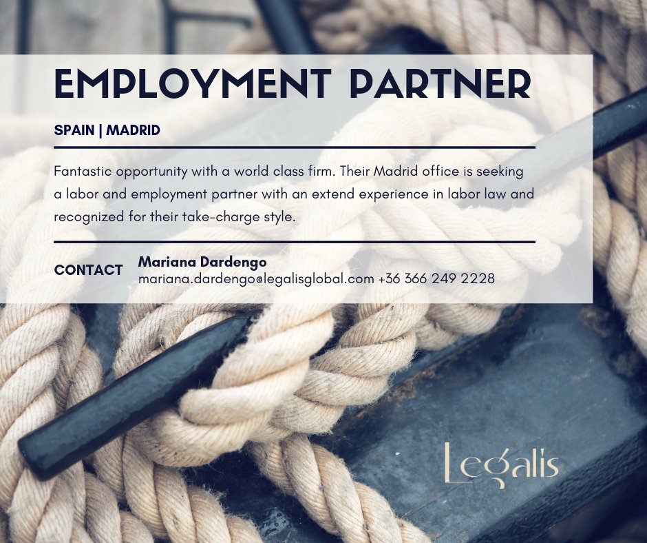 LegalisGlobal's tweet photo. Our client seeks a partner, who will advise and guide clients on all types of employment challenges and opportunities. #LegalJob https://t.co/gox4szxMNK https://t.co/eGAKc9FLmr