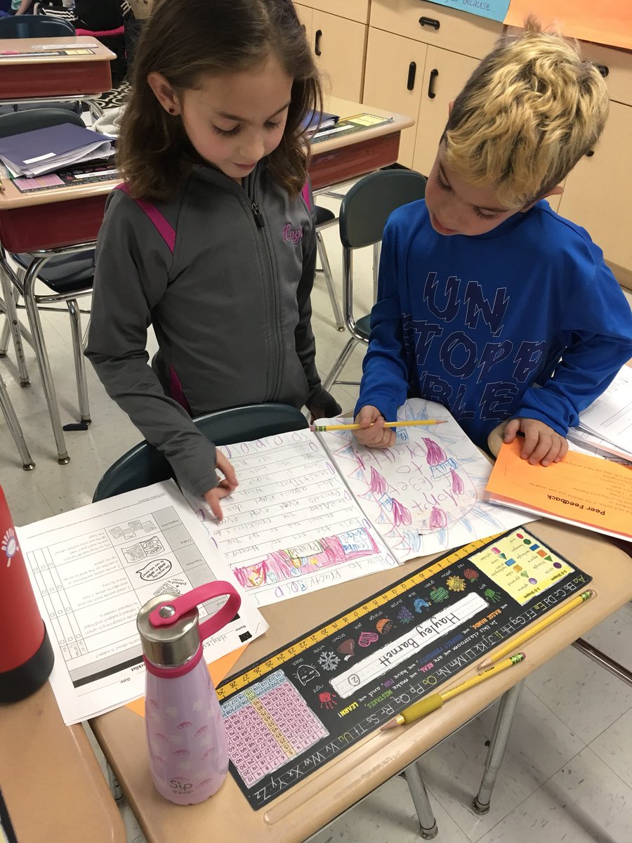 Students are learning that writing partners can give each other feedback to help them set and meet goals. #wilmot109 #engage109
