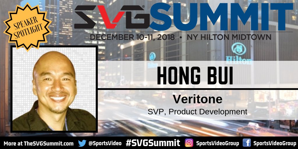 .<a href="/veritoneinc/">Veritone</a> be at the <a href="/sportsvideo/">Sports Video Group</a> Summit on Monday, December 10! Join the SVP of Product Management for a workshop on #sports #contentmanagement at 1PM! #SVGSummit ow.ly/NAGT30mO0s0