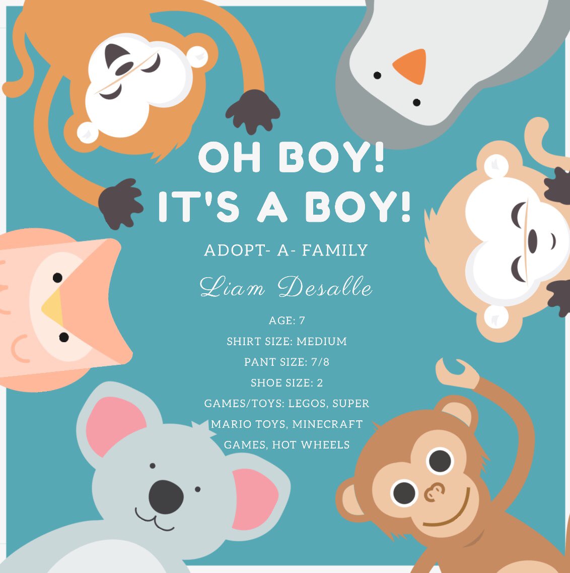 Hey Hypers!
For this years Adopt-A-Family event, we have a young boy! we would really appreciate it if you can turn in any of the toys recommended on the flyer or clothes for young boys. we would really appreciate it. Drop it off in the Activities💙