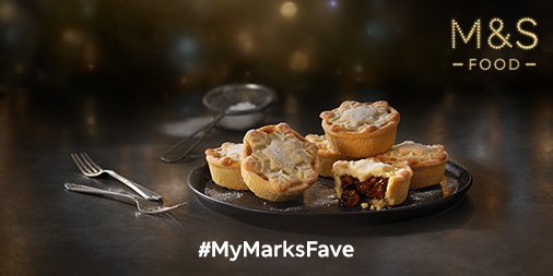marksandspencer's tweet image. Fancy £50 toward your Christmas shopping? Share your #MyMarksFave and you could win! Whether you love the spicy fruit filling or live for the all-butter pastry, it’s not Christmas until you’ve had your first mince pie of the season. What's your Christmas favourite?