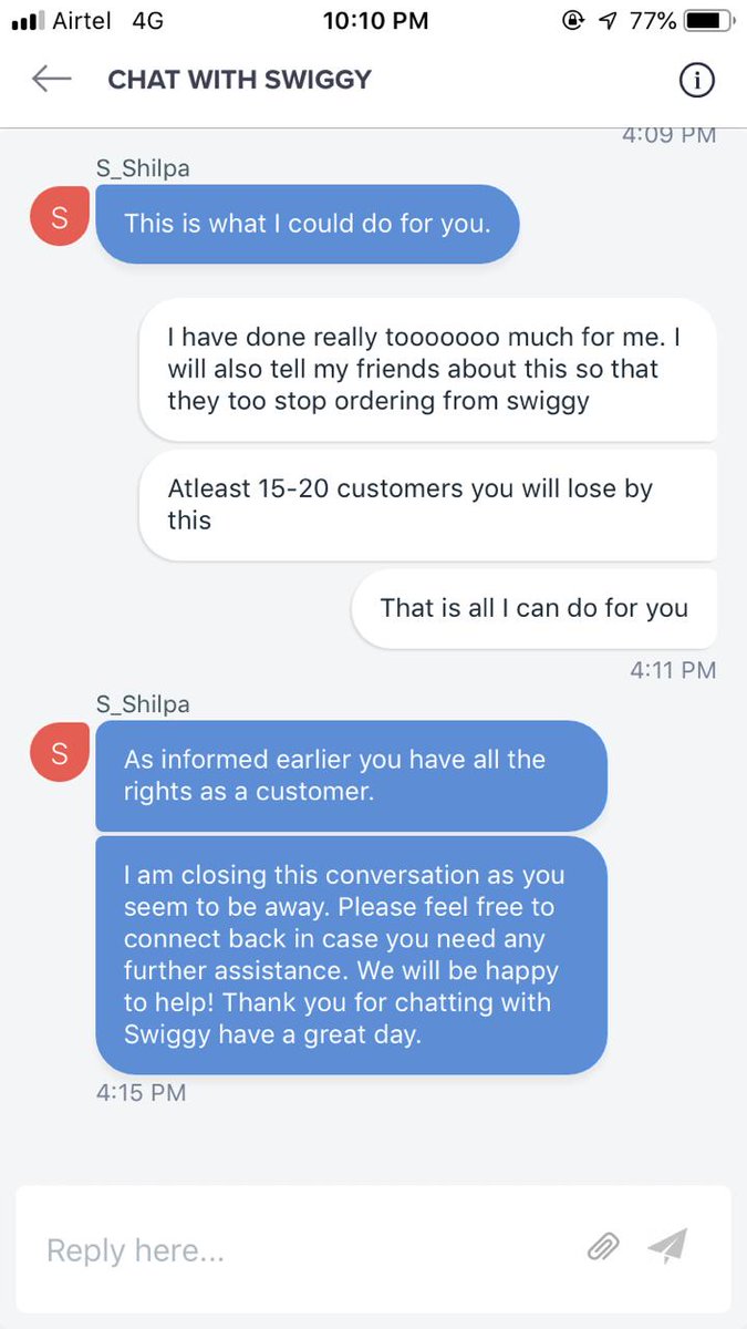 aditya_bajoria1's tweet image. Inefficient service of @swiggy_in
@SwiggyCares
Order no#26938038517
Disastrous experience!Misbehaviour with customer,Unproductive solution,vague responses,harrasment,Lack of decency.Most imp customer support being unsupportive!! #falseassurance #worstapp
Pics attached for ref.