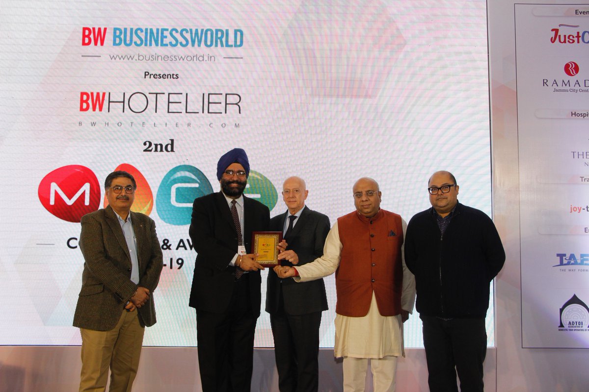 BWHotelier's tweet photo. Congratulating Winners: @jeccindia Under "Best MICE Convention Centre" Category &amp; @airindiain Under "Best MICE Airline - Domestic" Category at @BWBusinessworld Presents @BWHotelier MICE Conclave &amp; Awards 2018

#BWMICE https://t.co/2aN2TWSAMV