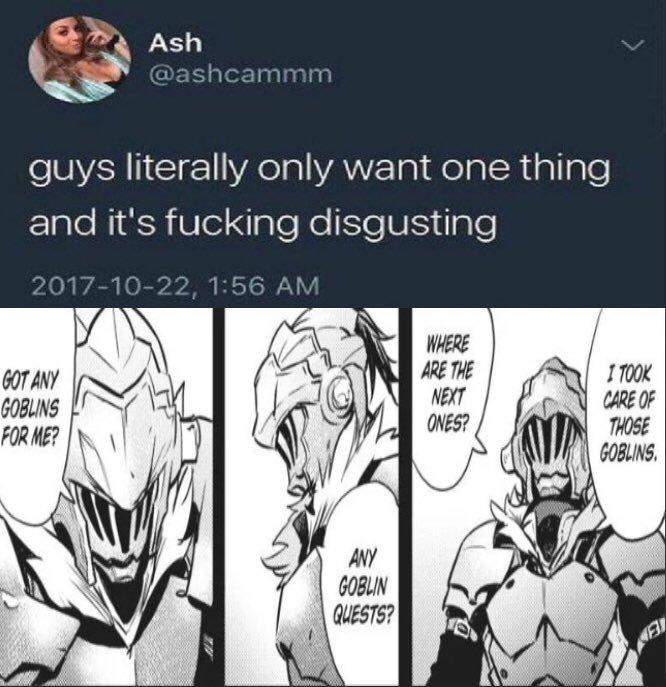 1stopanimenet's tweet photo. It's called "Priorities"..... #GoblinSlayer https://t.co/a2M9O0Ys0R