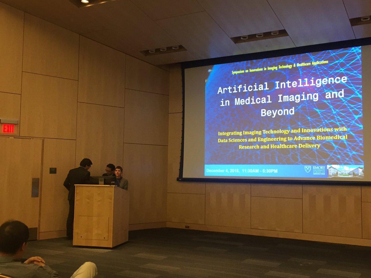 random_program's tweet photo. Machine learning symposium introduction by Dr Hui Mao followed by opening remarks by Dr Elizabeth Krupinski. https://t.co/i2RJ3tZgON