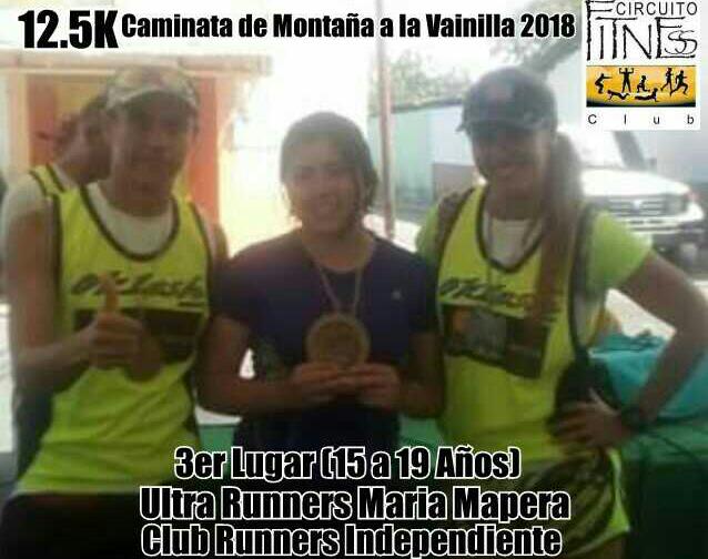 CircuitoCFC's tweet photo. Ultra Runners Maria Mapera, participante por el Club Runners Independiente, quien quedo de 3er Lugar (15-19 Años) en la 3ra Caminata de Montaña a la Vainilla2018, realizada el #Dom4Nov #Cabudare #Lara @FitnessCircuito @FUNDELA_LARA @INDeporteVE #YoCaminoALaVainilla #UltraRunners https://t.co/NXYpM16pKv