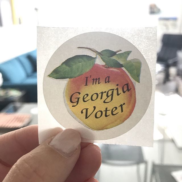 drsills's tweet photo. Kinda cool. Georgia has runoff elections, so this season, I got to vote twice. I love that I live in a country where I have the power to vote, and I will make sure to do so every single chance I get. #vote #georgiavoter #imapeach https://t.co/PBGvsg4u6F https://t.co/aXF0XwDDqW