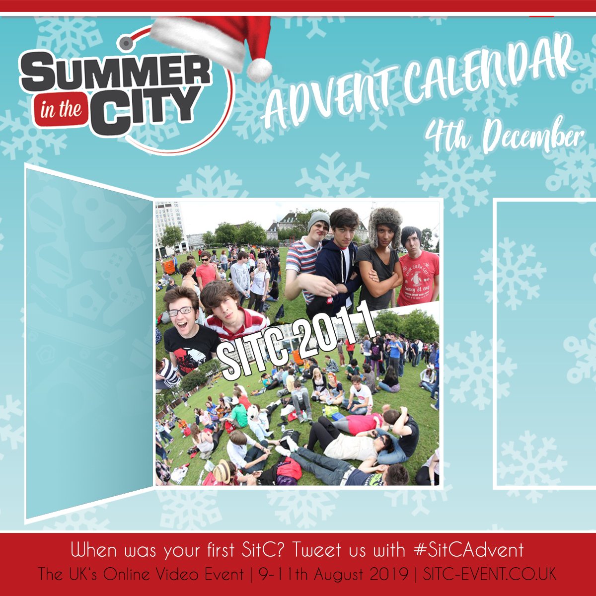 sitc's tweet photo. December 4th! Today we're looking back at SitC 2011, which was our final full weekend in fields! When was your first SitC? 

Remember that we're giving away some festive prizes this week for our #SITCAdvent! We'll be picking winners from replies at the end of each week :D https://t.co/kKStvyUOXw