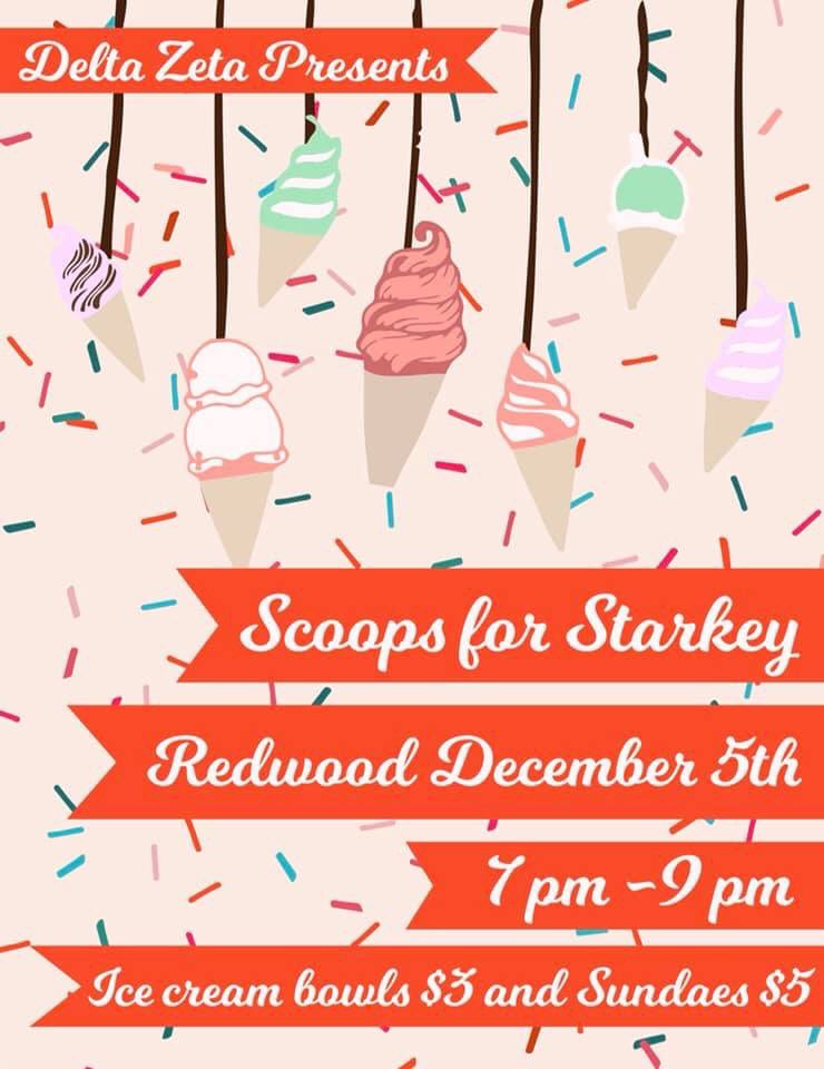Need to melt away the stress of finals? Join us •TOMORROW• from 7-9 for some ice cream and a silent auction! (Ps. there will be Christmas music!!🎄)