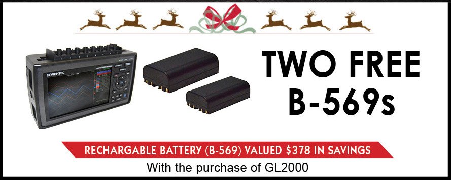 2 FREE Rechargeable batteries w/purchase of G2000: 4ch CAT III rated Hi-Speed (1MS/s) Data Logger, Real Time Peak to Peak &amp; RMS Measurement, Direct Excel Recording Up to 1Khz, USB/SD Card Memory, Digital Replacement to XY Chart Recorder &amp; more! BUY NOW @ GraphtecInstruments.com