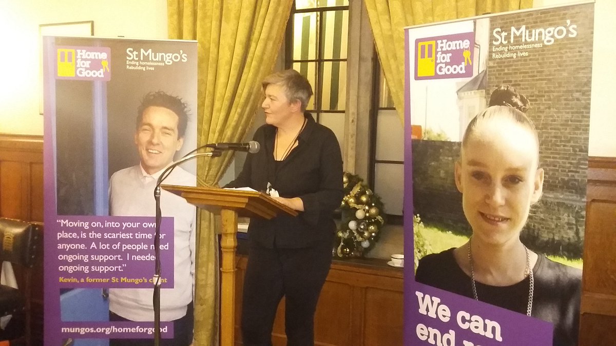 Now at the #HomeForGood reception @StMungos director of outreach services @petrasalva talks about the work being done to tackle  #roughsleeping but for all the effort the flow of #homeless people to the streets is continuing.