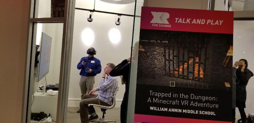 SamsungNext's tweet image. .@G4C&apos;s #XR4C Talk and Play is in full swing at #SamsungNEXTNY tonight! We&apos;ll be hearing from @franceleeg of @GoogleARVR, @kmiklasz of @brainpop, and @mr_isaacs on their best case uses of XR for Education across a variety of mediums and sub-sectors soon. But first, demos!