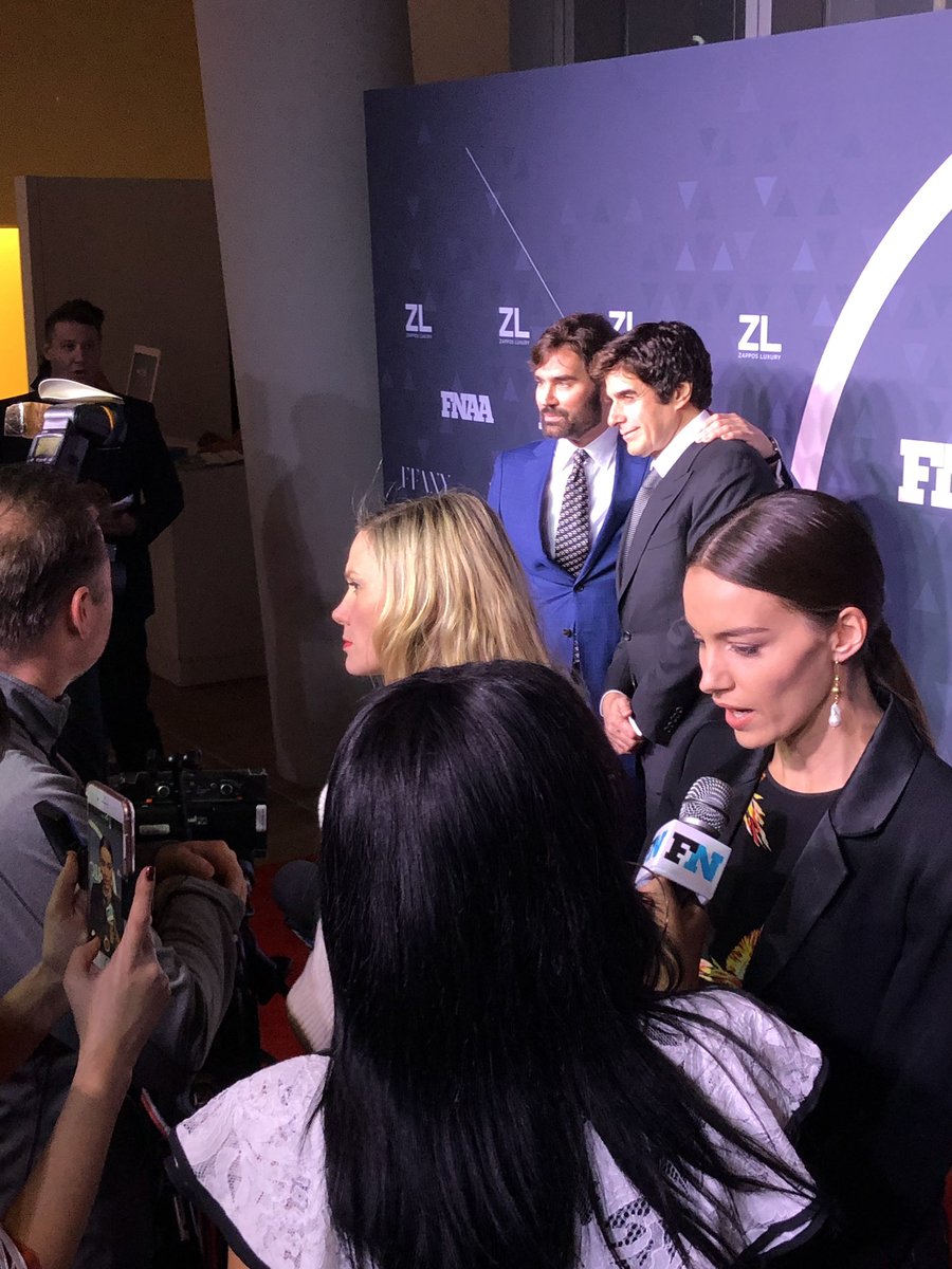 FootwearNews's tweet photo. FN’s Michael Atmore with @D_Copperfield #FNAA32 https://t.co/Opy5GkGbHt