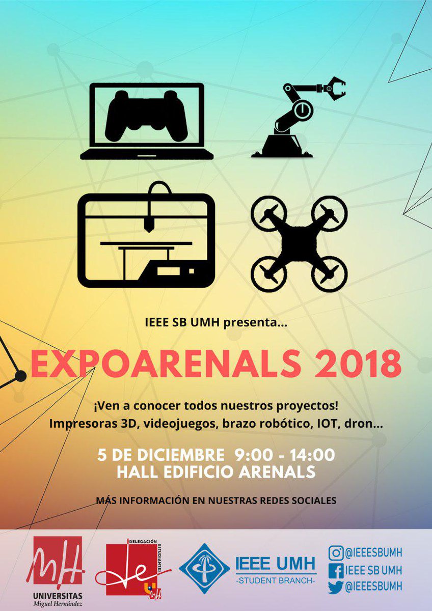 ¡Mañana nos vemos en la #ExpoArenals18 de 9 a 14 h en el hall de Arenals!
Si vienes, te haces una foto en nuestro photocall de #WIEUMH y la subes con el hastag #ilooklikeanengineer puedes ganar merchandising de la UMH!
¡No te lo puedes perder! ¡Nos vemos mañana!