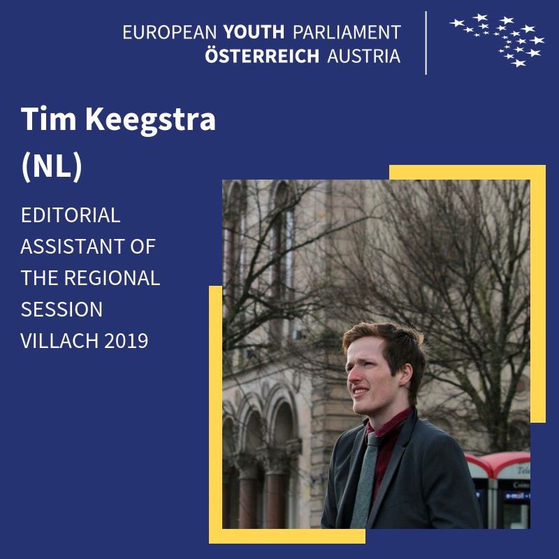 Moving away from the academics and rather concentrating on the more creative aspects of our Regional Sessions, it is time to start revealing the Editorial Assistants. We could not be happier to have Tim Keegstra (NL) taking up the position at the Regional Session Villach!