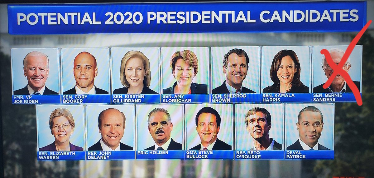 myserenity69's tweet photo. 2020 PRESIDENTIAL POSSIBILITIES 

So who's your top 3  picks? 

*I've already removed Bernie.
Not a Democrat. 
Not a choice. 
No freaking Bernie. https://t.co/wESmRm29Zb