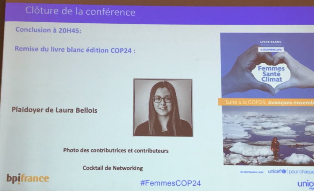 laura_bellois's tweet photo. Très belle soirée de lancement du livre Blanc #FemmesCOP24 avec @UNICEF_france et @Call4climate
Merci @louisarenoux, @isabelle_blin et @EskandarB de m'avoir permis de prendre la parole et de porter la voix de la jeunesse engagée aux côtés d'Elise ! https://t.co/6nmqHTdH0c