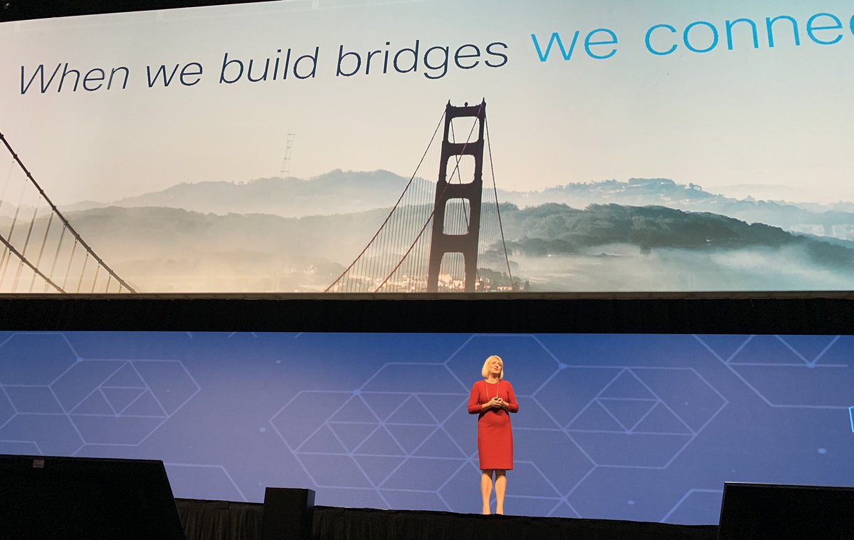 ileanamelissa28's tweet photo. “When we build bridges, we connect the world” @KarMWalker kicking off #CiscoLiveLA https://t.co/7Fr9zDP64v