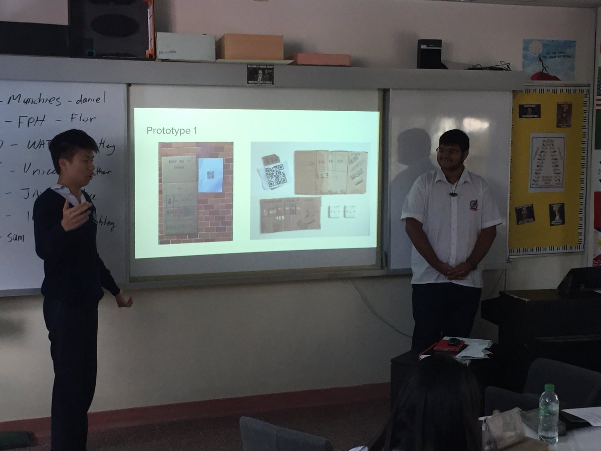 Excellent presentations by Design students as they share their learning about testing prototypes. #rm311 #redbrick125 @wisemrmatt @aishongkong