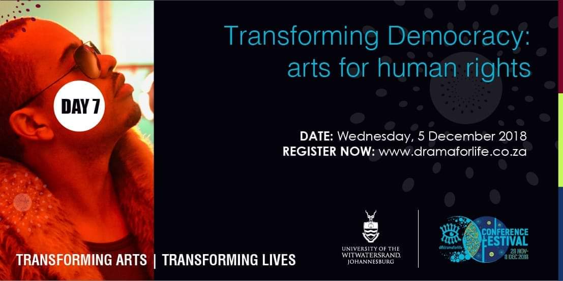 dflwits's tweet photo. 10th Drama for Life Conference and Festival 28 November to 8 December 2018 #TransformingArts #TransformingLives #dflConference #dflFestival #WitsDFL10 presents

DAY 7 https://t.co/lXKEiI7wfD