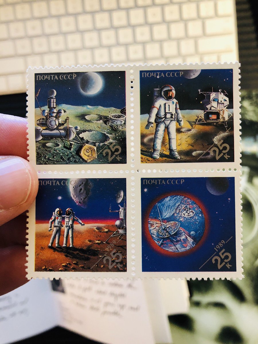 Last one for today; back to space. Here’s the thing, Russia may have always been our frenemy at best, but the space program has always risen above all that. So much of our exploration has been done in collaboration with Russia. It’s cool that Russian postage celebrates that too.