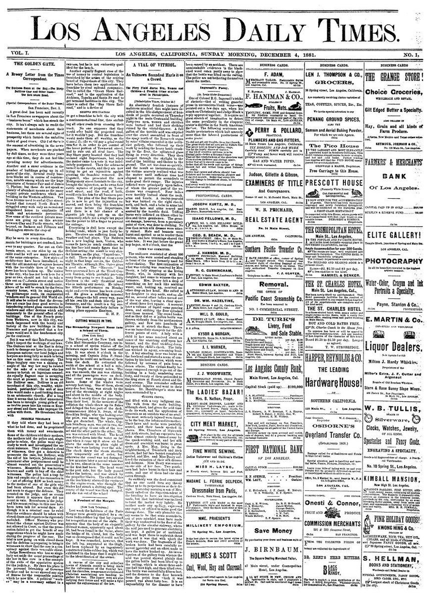 LATimesFreshInk's tweet photo. Here are the front pages of The Times, on this day 137 years apart: https://t.co/gAzsI8pMeH