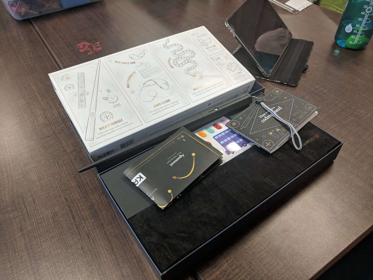 MsWillipedia's tweet photo. I'm so grateful that @hollyfrilot lets me be like "Brotha Man from the Fifth Floor" by joining in the fun with her Media Specialists.
Today's Makerspace Mixer was illuminating (and not just because of the #HaryPotter @TeamKanostars coding kit)!
#martinreference https://t.co/QkyBN3E9Od
