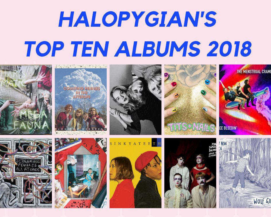 Jasmine (@halopygian) on Twitter photo #TopTen albums of 2018 here: bit.ly/2QaDLun π¦<a href="/cxmxfx/">Charismatic Megafauna</a> π<a href="/ColourMeWed/">Colour Me Wednesday</a> π<a href="/DreamWifeMusic/">Dream Wife</a> π·<a href="/GUTTFULL/">GUTTFULL</a> π£<a href="/M_cramps/">The Menstrual Cramps</a> π<a href="/Screamales/">Screaming Females</a> π@shemakeswar πͺ<a href="/Sinkyateeth/">Sink Ya Teeth</a> π»<a href="/spookschool/">The Spook School</a> πΊ<a href="/wolfgirl_uk/">WOLF GIRL</a> #TopTen albums of 2018 here: bit.ly/2QaDLun π¦<a href="/cxmxfx/">Charismatic Megafauna</a> π<a href="/ColourMeWed/">Colour Me Wednesday</a> π<a href="/DreamWifeMusic/">Dream Wife</a> π·<a href="/GUTTFULL/">GUTTFULL</a> π£<a href="/M_cramps/">The Menstrual Cramps</a> π<a href="/Screamales/">Screaming Females</a> π@shemakeswar πͺ<a href="/Sinkyateeth/">Sink Ya Teeth</a> π»<a href="/spookschool/">The Spook School</a> πΊ<a href="/wolfgirl_uk/">WOLF GIRL</a>