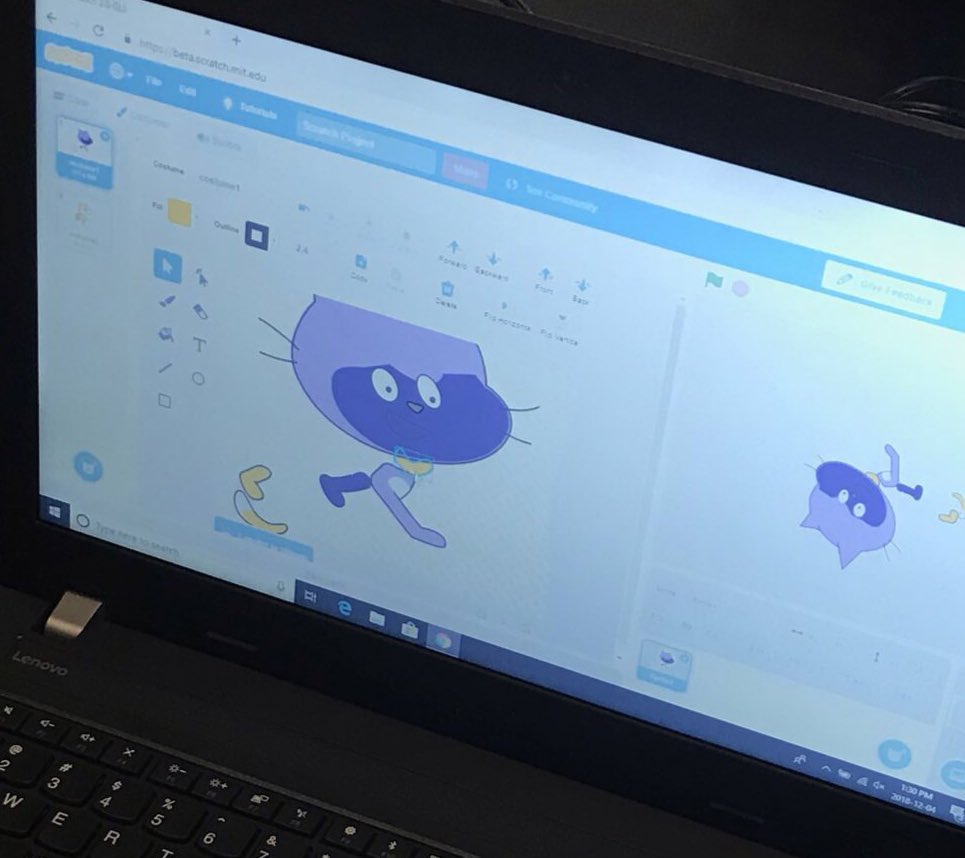 steameducentres's tweet image. The @scratch cat is trying out some new looks 👀 today as students experiment with 3.0 #stem #steam #funwithcoding