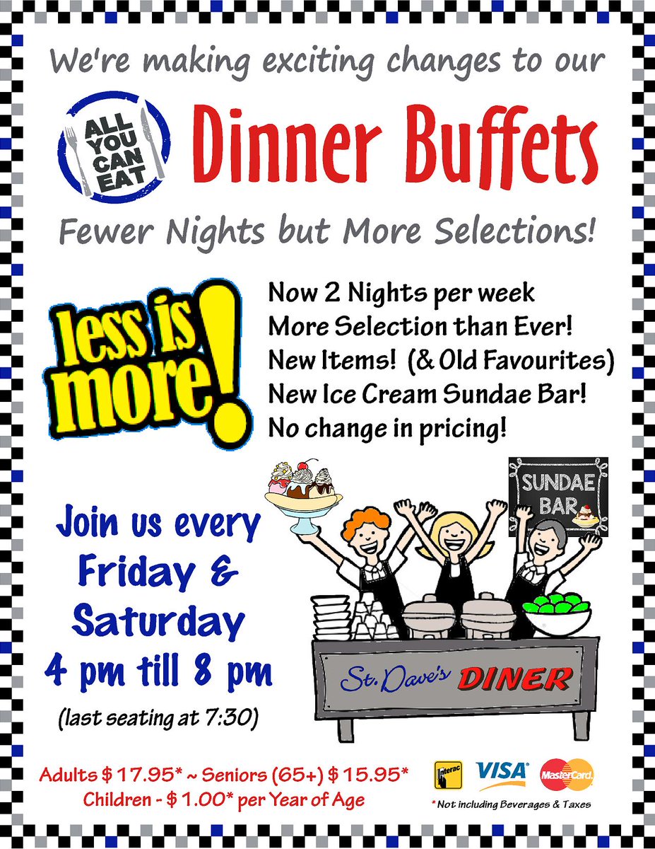 Some exciting chanfges to our #AllUCanEat #Dinner #Buffet stating this Friday! Hope to see you! #yummy #food #icecream