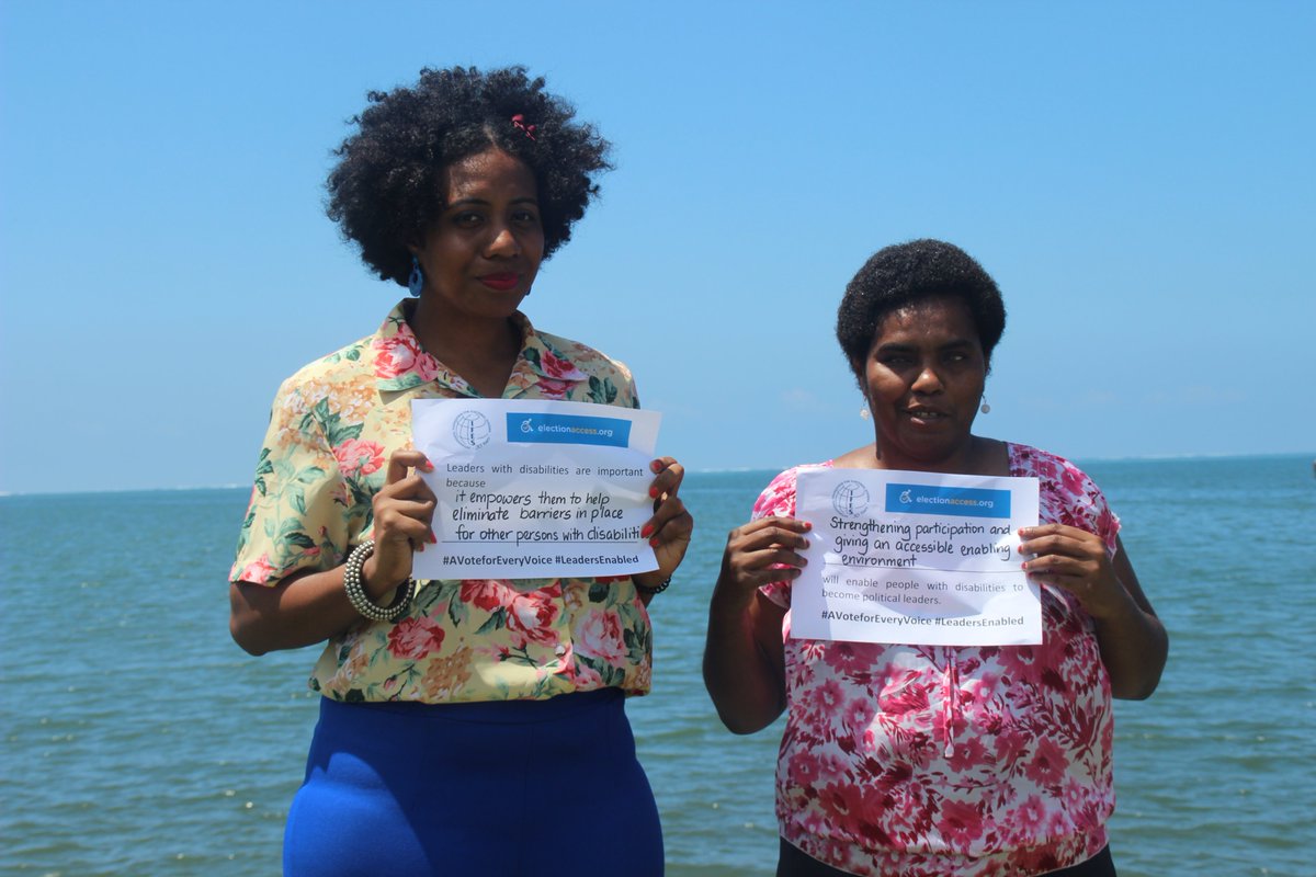 IFESDisability's tweet photo. From the #PacificIslands: Telesia Kobiti and Ruci Senikula, disability advocates representing #PacificDisabilityForum  
#LeadersEnabled #AVoteForEveryVoice #DisabilityRights https://t.co/21PXh5nVut