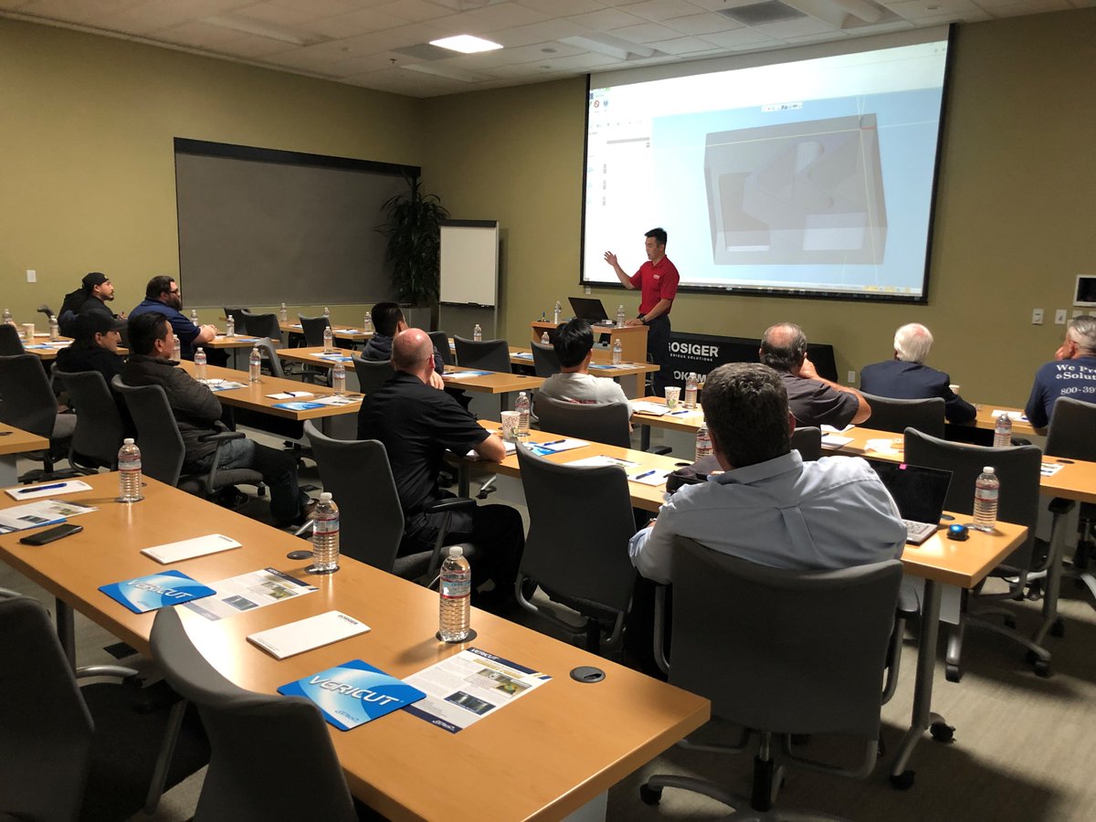 EspritEdge's tweet photo. We had another great turnout for our @OkumaAmerica Lunch and Learn Series last week at @GOSIGER SoCal. Thank you to our partners @VERICUT_CGTech and @Kennametal who helped make this a great #success. #partners #manufacturing #cnc #collaborate #okuma #gosiger #kennametal #vericut https://t.co/8lnn3CIpVv