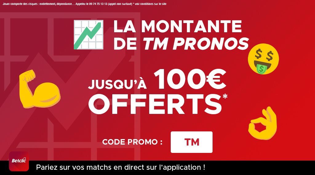 pronos_tm's tweet photo. Demain Montante? 

À 200 RT♻️💥

Commencer avec @Zebetfr :
-60€ à l'inscription
-90€ sur les enjeux
=Jusqu’à 150€
👉https://t.co/zEgQ1uBGiB

Commencer avec @Betclic :
Jusqu’à 100€ de + en freebets de votre 1er pari où le remboursement
👉https://t.co/tQmIVsysKR https://t.co/iVFJ66Nba5