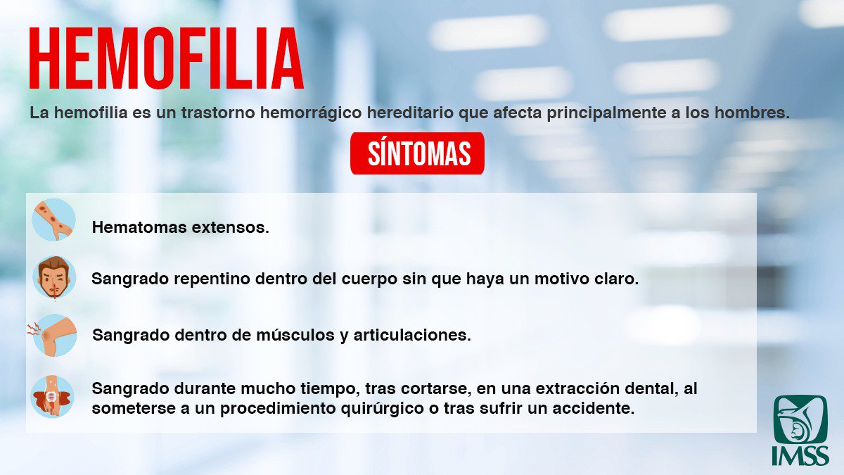 Tu_IMSS's tweet photo. #SabíasQue La #hemofilia es un trastorno de la coagulación que afecta a una persona de cada 10 mil. https://t.co/euwomWvYQg