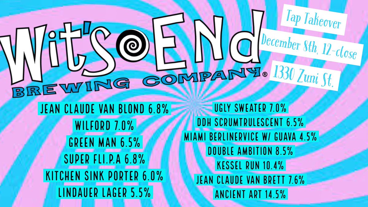 To celebrate our 7th Anniversary we are having our first ever tap takeover this Sat Dec 8th @ the stroke of 12-close. Help us revisit beers of past, present, &amp; future. Don’t forget your #uglysweater for the newest release!  #drinkwittybeer #itsaparty #craftbeer #stateofcraftbeer