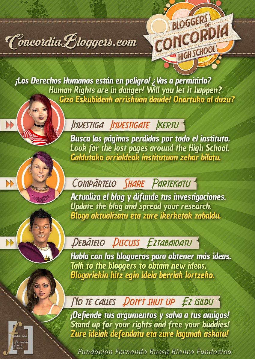 Fundacion_Buesa's tweet photo. El videojuego #ConcordiaBloggers5 está disponible en castellano, inglés y euskera, y se puede descargar o jugar on line gratuitamente en:  https://t.co/FEkMlVphxU https://t.co/CrPq0jWz3w