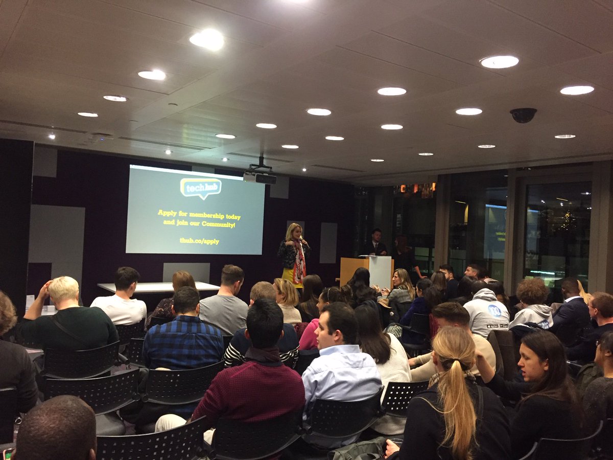 TechHub's tweet photo. And we are off to the races as @queenmargaritac &amp; @Perdiealder kick off #TechHubTuesday Demo Night at @GrantThorntonUK 👏👏🏽👏🏿👏🏻 Welcome the startups @minute_app @sail_ci @CoVentured_ @flairatelier @SPORTS100app @personablyco &amp; https://t.co/HKLpqePPfz 🚀 https://t.co/1o4FKvReLW