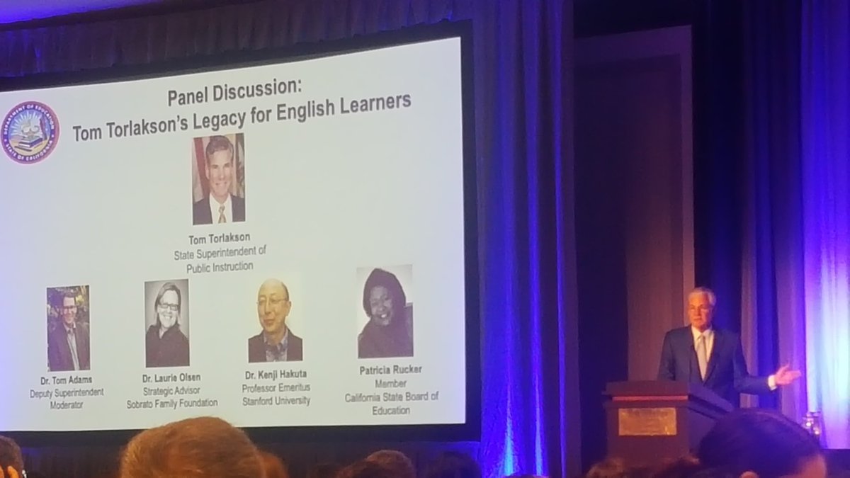 Thank you Tom Torlakson, SSPI, for your work and direction for CA English learners.   We recognize you today at the Title III Accountability Leadership Institute.   ELD standards,  ELA/ELD Framework, EL Roadmap, State Seal of Biliteracy  #2018ali #cereslearns