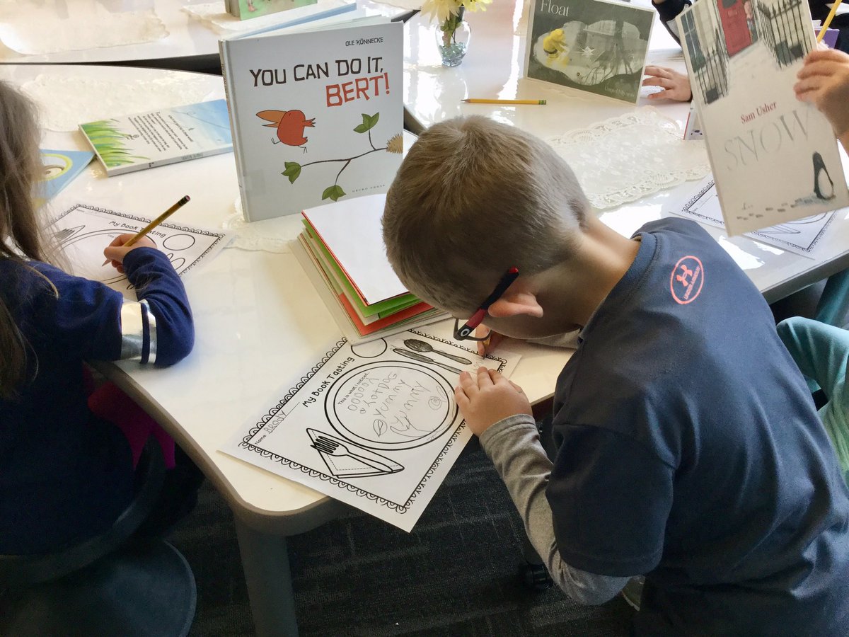 We launched our Narrative PBL w/ a Book Tasting! Our driving question is: “How can we, as authors, write a narrative story that entertains others?” <a href="/WSEWasescha/">Kelsey Wasescha</a> <a href="/WSELibrary/">Wolf Springs Library</a>