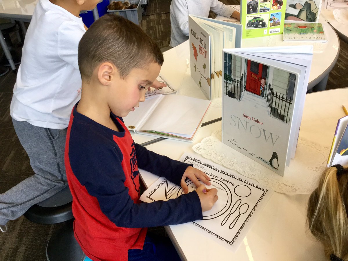 AGEGuffey's tweet photo. We launched our Narrative PBL w/ a Book Tasting! Our driving question is: “How can we, as authors, write a narrative story that entertains others?” @WSEWasescha @WSELibrary https://t.co/ctxk46VoS4