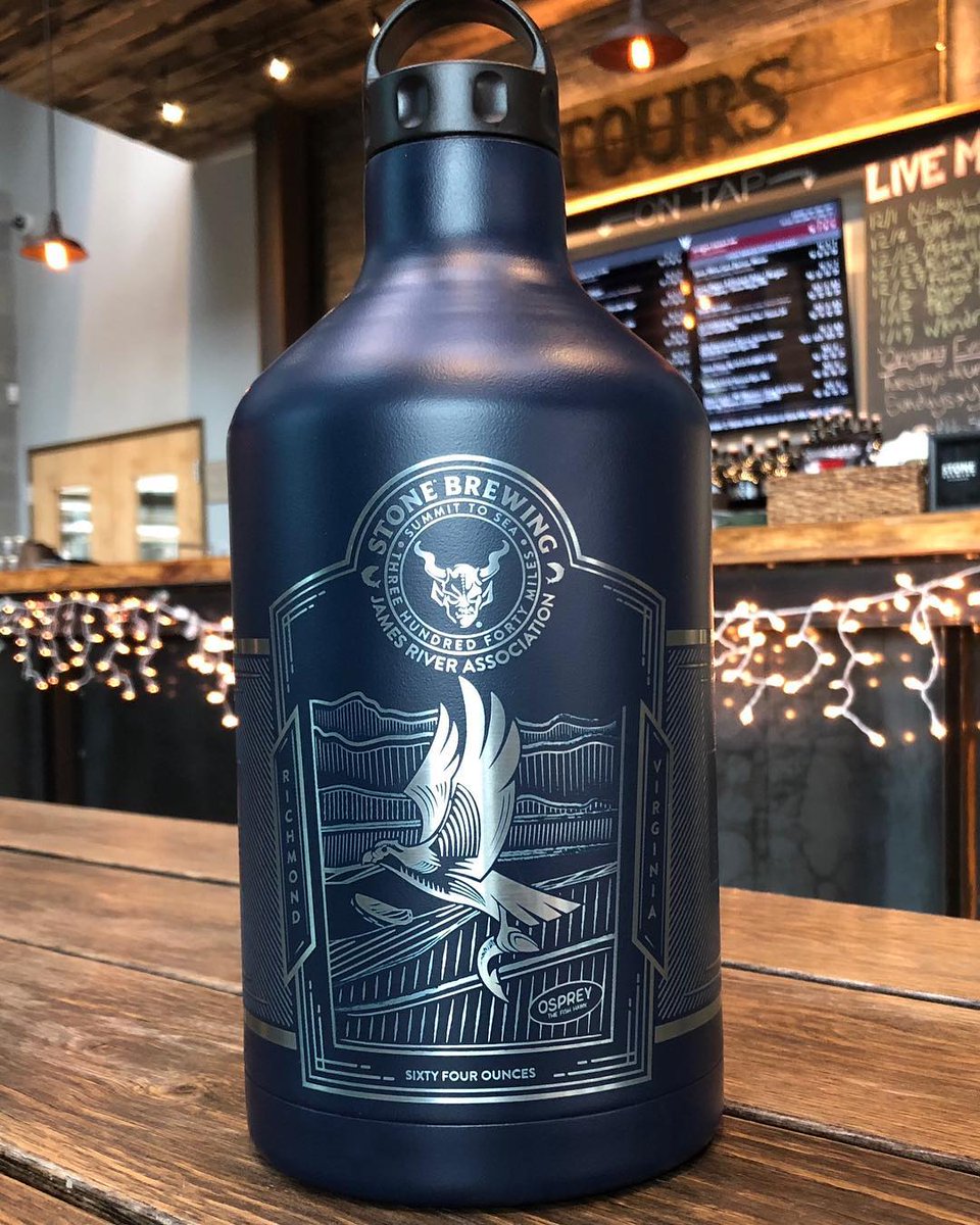 Tomorrow night we welcome @jravirginia &amp; @artonwheel for the Paint out Pollution silent auction as well as the launch of the Stone Brewing X James River Association @shinevessels growler! Super limited quantities on these and 10% of all proceeds are donated right back to the JRA!
