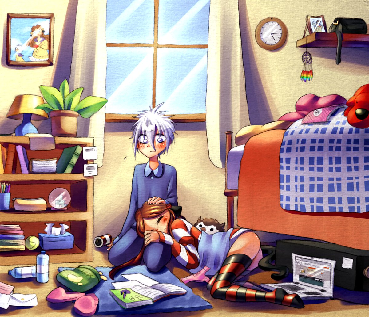 old_Cyellolemon's tweet photo. ✨Moment détente dans la chambre✨

J'avais commencé cette illu y'a plus d'un mois, et je l'ai enfin fini ♥ https://t.co/srLO2166KF
