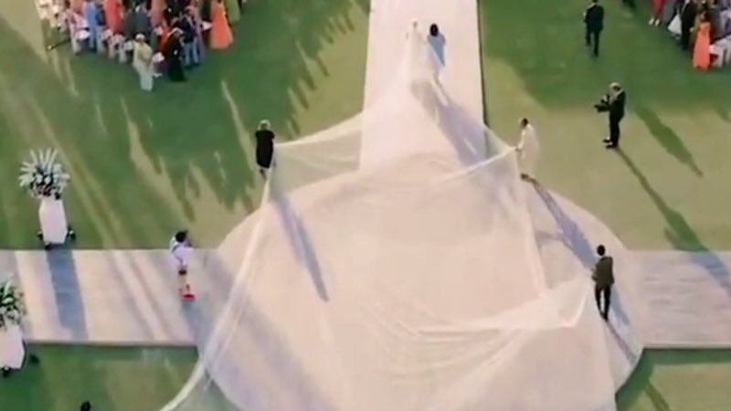 jbrace93's tweet photo. RT: Priyanka Chopra could’ve hosted her entire wedding reception under that veil @alielizabeth94 https://t.co/hgieQ5QOHH