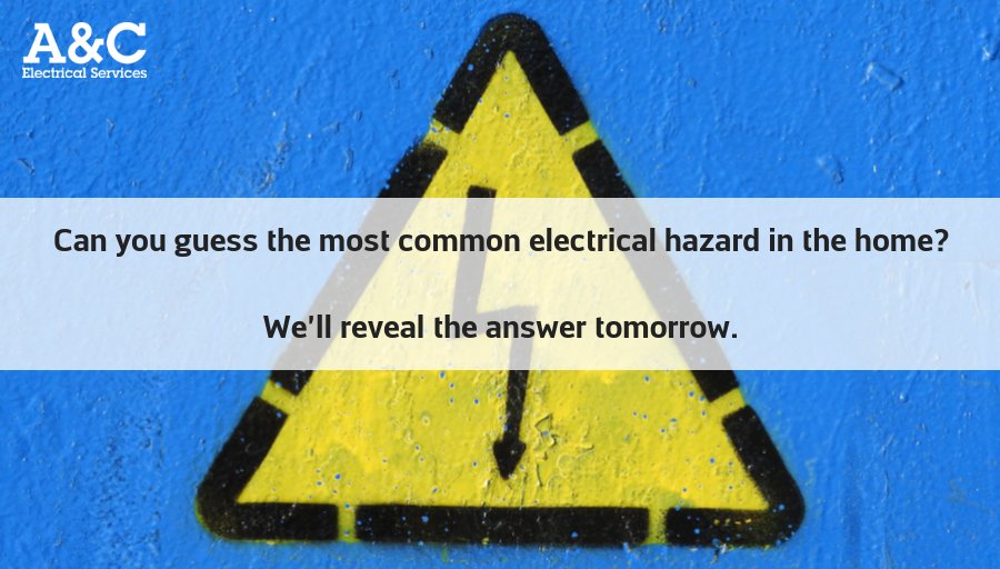 aandc_electric's tweet photo. We wanted to get a conversation going and have a little #TuesdayThoughts challenge for you: Can you guess the most common cause for electrical hazards in the home? We’ll reveal the answer tomorrow. https://t.co/9GfffNUjjM
